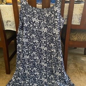 Columbia Navy and White Floral Sleeveless Dress
